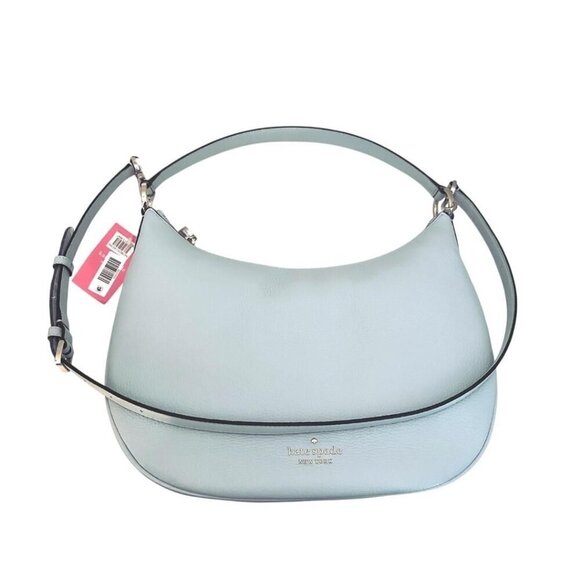 Kate Spade Womens Sky Blue Pebbled Leather Weston Large Shoulder Hobo Bag New - Picture 4 of 15